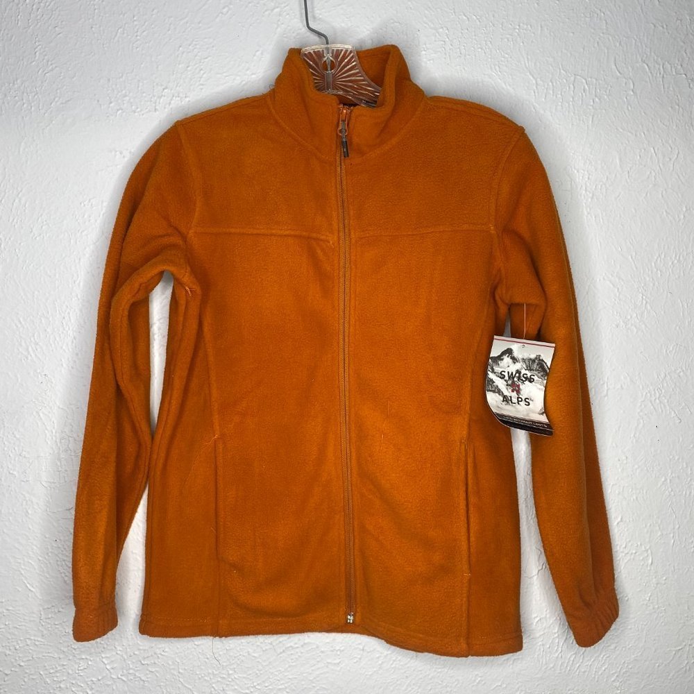 Swiss Alps, NWT, boy's size 7 + 10/12, burnt orange fleece performance jacket.